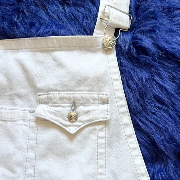 TRUE RELIGION Ripped Frayed Hem Jean Denim Overalls - Picture 8 of 14
